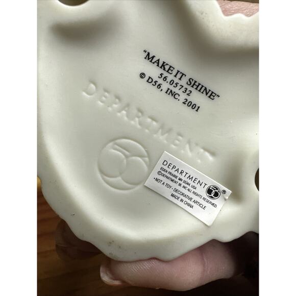 2001 Dept 56 Snowbabies Figurine "Make It Shine" with Swarovski Stone In Box - Picture 6 of 7